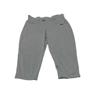 Nike Team Women's Size L Gray 3/4 Crop Softball Knickers Pants NWOT